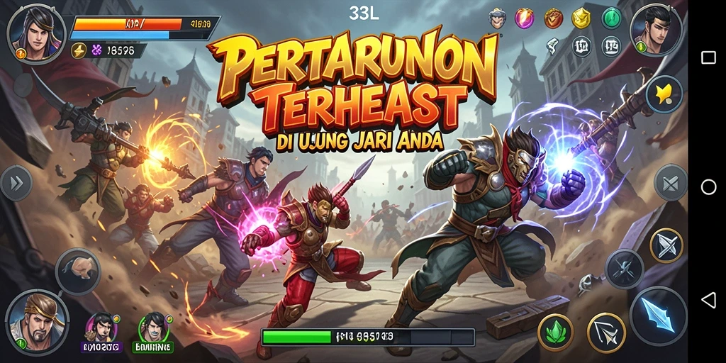 Tampilan screenshot utama 33L yang menampilkan pertandingan Fighting yang seru.
