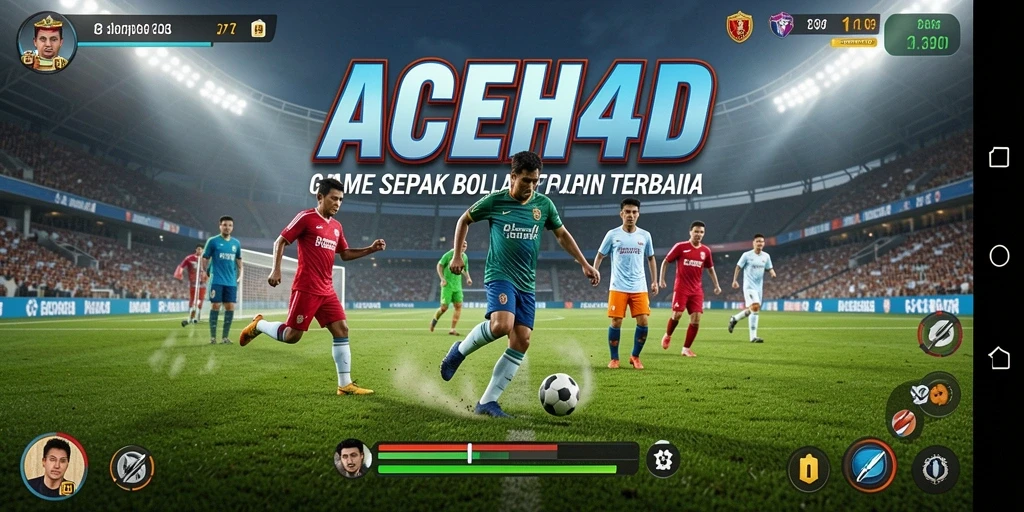 Screenshot gameplay <strong>ACEH4D</strong> yang menunjukkan pertandingan sepak bola yang intens.