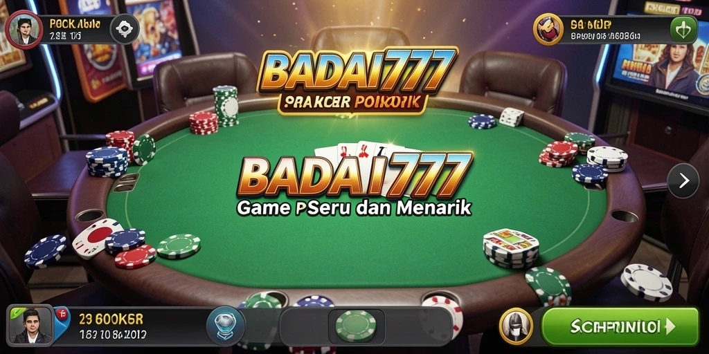 Screenshot utama BADAI777 menunjukkan suasana permainan Poker yang menarik.