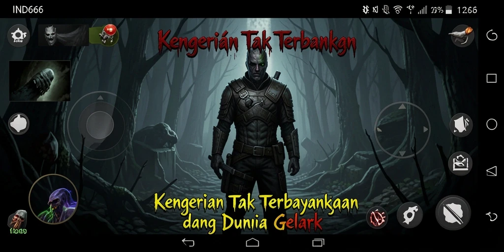 Gameplay IND666 menunjukkan suasana menakutkan dan efek suara yang mengerikan.