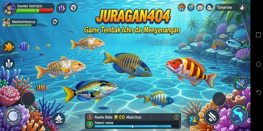 Screenshot gameplay JURAGAN404 menampilkan serunya menembak ikan.
