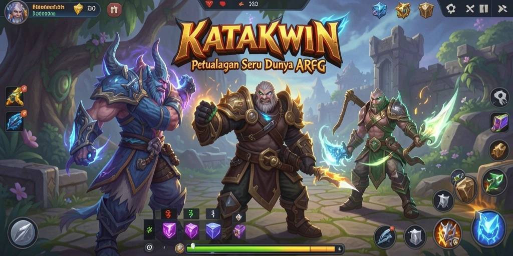Gameplay menawan KATAKWIN dengan pertempuran ARPG yang intens.