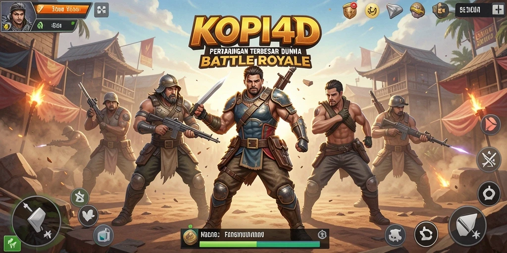 Tangkapan layar KOPI4D menampilkan aksi seru dalam pertarungan Battle Royale.