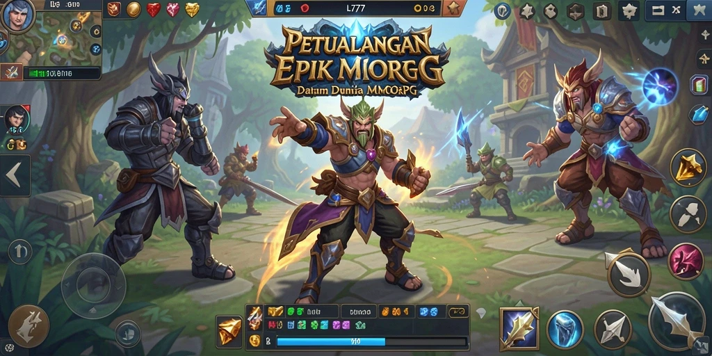 Tampilan aksi seru dalam dunia MMORPG L777 dengan grafis menakjubkan.