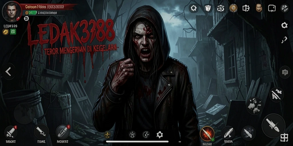 Tangkapan layar LEDAK388 menampilkan suasana mencekam dan gameplay Horror yang intens.