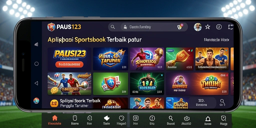 Screenshot PAUS123 menunjukkan grafik taruhan dan pilihan olahraga yang beragam.