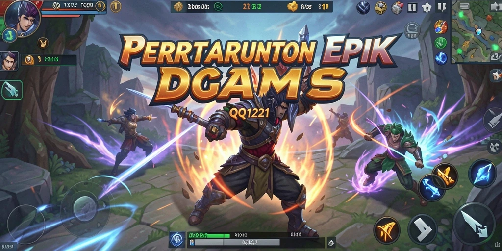 Tangkapan layar gameplay QQ1221 yang menunjukkan pertarungan yang mendebarkan.