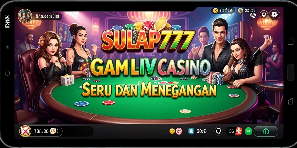 Tampilan gameplay SULAP777 dengan dealer langsung dan interaksi sosial.
